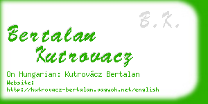 bertalan kutrovacz business card