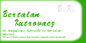 bertalan kutrovacz business card